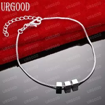 Треугольный браслет из стерлингового серебра 925 пробы, модные свадебные украшения 20CM