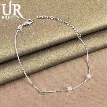 Треугольный браслет из стерлингового серебра 925 пробы, модные свадебные украшения 20CM