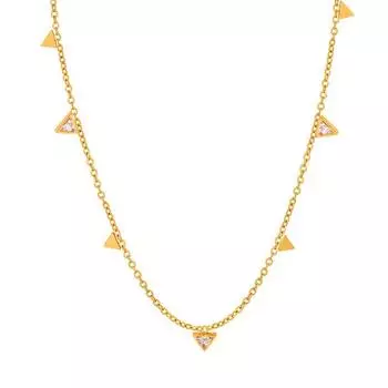 Треугольный циркон Ниша Личность Темперамент Универсальное ожерелье Императрица Вдовствующая Запад Ретро Темперамент Ключица Цепочка Легкие Роскошные Ювелирные Изделия