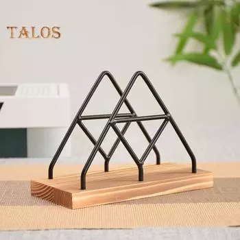 Треугольный держатель для салфеток с устойчивым основанием, компактный, портативный, простой в использовании, металлический держатель для стола, декор для вечеринки