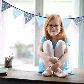 Треугольный джинсовый синий вымпел для домашнего декора, торжественное открытие, хлопковый баннер, фон, украшение 16.00X16.00X0.20CM синий