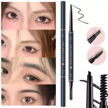 Треугольный карандаш для бровей, натуральный трехмерный, тонкий, прочный, водонепроницаемый, нелегко удалить макияж, косметика для начинающих, студентов, макияж, карандаш для бровей чёрный