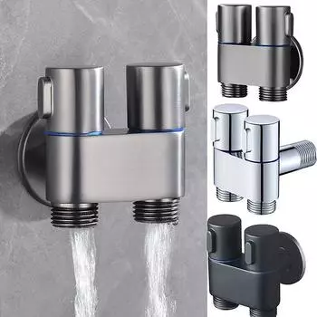 Треугольный клапан для стиральной машины, биде, трехходовой смеситель с двумя выходами и одним входом G1/2 дюйма, калибр черный, серебристый, серый style 1