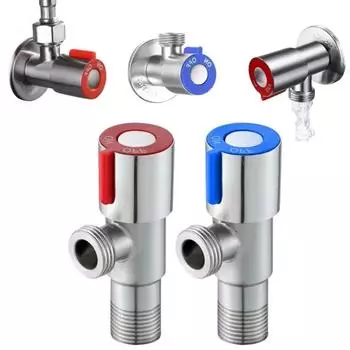 Треугольный клапан из нержавеющей стали для туалета, запорный клапан для водонагревателя, клапаны для ванных комнат, кухонь, балконов, туалетных принадлежностей Red