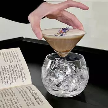Треугольный коктейльный бокал со льдом и хрусталем для вина Бокал для мартини Молекулярный стакан для коктейля L