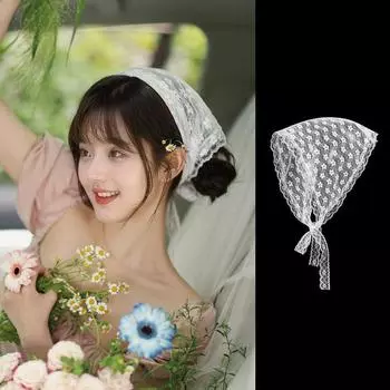 Треугольный кружевной повседневный платок Литературный ретро платок Spice Girls Платок со скелетом Дамский платок белый