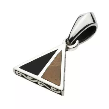 Треугольный кулон из ониксового дерева fp0600oxwd [Figmart] [Серебряный аксессуар]