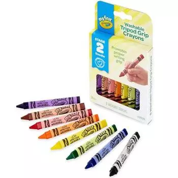 Треугольный мелок Crayola для детей от 2 лет, 8 цветов, которые можно смыть водой, серия My First 811460 Оригинальный продукт