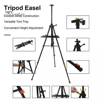 Треугольный мольберт для живописи, модель с ручным приводом, регулируемая высота, регулируемый подъемный стержень, подставка для демонстрации произведений искусства B