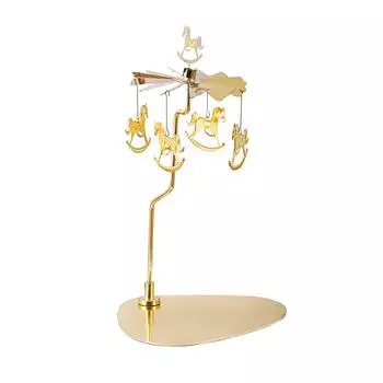 Треугольный поднос, вращающийся подсвечник, свеча для ароматерапии, вращающаяся лампа-лошадь в европейском стиле, креативный стол One Size золотой