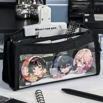 Треугольный ПВХ прозрачный пенал большой емкости прозрачный мешок на молнии школьные принадлежности