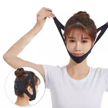 Треугольный ремень для предотвращения храпа, ремень для предотвращения храпа, подбородочный ремень, предотвращающий вывих челюсти, подбородочный ремень для подъема челюсти чёрный