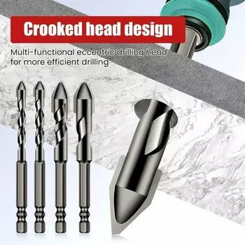 Треугольный сверлильный станок для плитки, набор шестигранных сверл для плитки, многофункциональное эксцентриковое сверло для каменной плиты 10mm