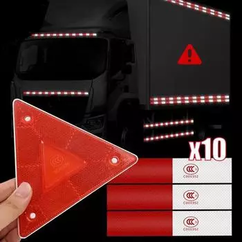 Треугольный светоотражатель на хвосте грузовика, универсальная предупреждающая светоотражающая наклейка, светоотражающий знак безопасности дорожного движения, предупреждение о парковке