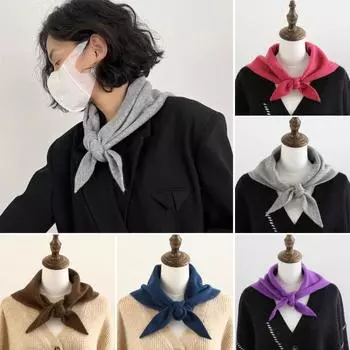 Треугольный вязаный шарф для женщин и девочек, осенне-зимняя теплая шаль, разноцветная утепленная повязка на шею, повседневный платок, шарф кофейный