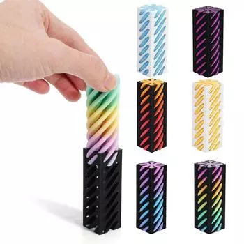 Тревога Расслабляющая 3D Печатная Пирамида Квадратный Столб Спираль Забавная Фигурка Спираль Винт Игрушка Настольная белого золота