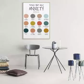 Тревожная акварель, подарок психологу, психологическая самопомощь, настенная живопись, холст, живопись, постеры и принты, фотографии, декор для клиники 21X30cm No Frame