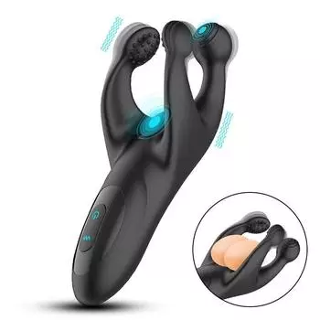 Трезубцы, вибратор для пениса, поглаживание яичек, массаж, секс-игрушки для мужчин, тренажер для масурбации, кульминации, задержки головки, товары для взрослых, мужские товары