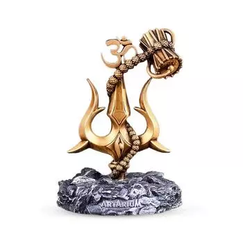 Трезубец с Дамару Традиционный Трезубец Дамару Шива Идол Декоративная Фигурка для Приборной Панели Автомобиля Домашний Декор Комната для Пуджи