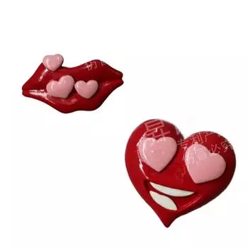 Три дополнительных фламинго красные сердечные губы персональный креативный дизайн из смолы наклейки на холодильник доска объявлений украшения для дома