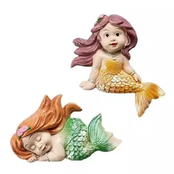 Три дополнительных мультяшных милых трехмерных русалки из смолы с индивидуальным дизайном наклейки на холодильник украшения для дома подарки розовый