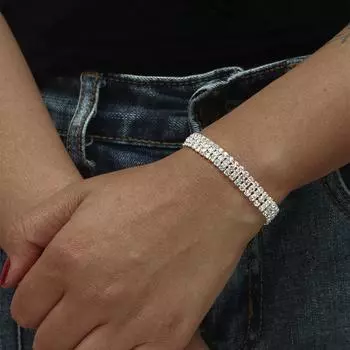 Три дренажных бриллиантовых браслета для женщин, полных бриллиантов, простые европейские и американские популярные ювелирные изделия, высококачественный роскошный браслет