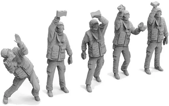Tri Factory Military Miniature Figure Series Current US Navy Aircraft Carrier Deck Worker Aircraft Cleaning Resin Kit 1/48 MF-37B