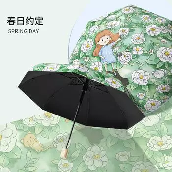Tri-fold cute cartoon children s umbrella, manual portable folding umbrella, sun protection, sun and rain umbrella 21