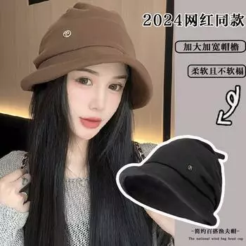 Три и одна корейская версия плиссированной шляпы рыбака для детей, удобная, стильная, простая и универсальная, с M56-58cm чёрный