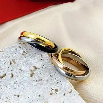 Три кольца Три кольца Трехцветное кольцо Парное кольцо Украшения для рук No. 5