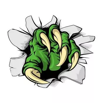 Tri Koshki KCS332 3D Monster Green Claws in the Wall Автомобильная наклейка ПВХ наклейки Мотоциклетная наклейка на автомобиль Грузовик Бампер ноутбука Холодильник 12cm -S