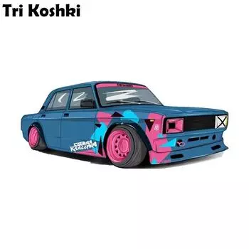 Tri Koshki KCS475 ВАЗ 2107 боевой классический автомобильный стикер ПВХ наклейки наклейка на бампер автомобиля ноутбук холодильник стена для ноутбука 15x6cm -S