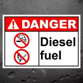 Tri Koshki KCS535 Предупреждение об опасности дизельного топлива Автомобильная наклейка ПВХ наклейки Мотоциклетная наклейка на автомобиль Грузовик Бампер ноутбука Стена Дверь 12cm -S