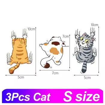 Три кошки, забавная наклейка на автомобиль, кошка, восхождение, животное, Стайлинг, наклейки, украшение кузова автомобиля, креативные наклейки, аксессуары для автодек...