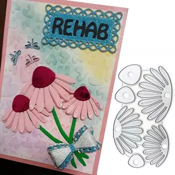 Три маленьких лепестка ромашки, металлические трафареты для скрапбукинга, тиснение, трафареты для изготовления карт, ремесленный декор серебряный