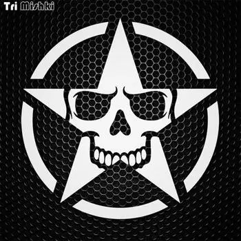 Tri Mishki HZX1258 # Военные Череп Звезда Шлем Наклейки Автомобильные Наклейки Виниловые Наклейки Аксессуары Для Мотоциклов Наклейки 10cm-S