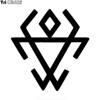 Три мишки HZX1387 Чернобог, символ Славянского Бога, автомобильная наклейка, виниловые наклейки, водостойкая наклейка на кузов автомобиля, заднее стекло Width 10cm -S