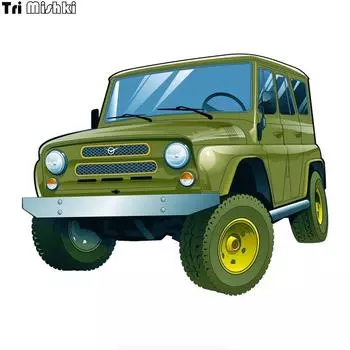 Три Мишки WCS683 13x16,2 см зеленый УАЗ Hunter наклейка на автомобиль забавные красочные наклейки на автомобиль авто наклейки