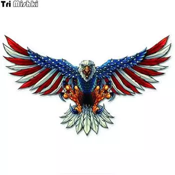 Tri Mishki WCS758 11,5*19 см 14*23 см американский флаг белоголовый орлан автомобильная наклейка ПВХ цветные наклейки аксессуары для мотоциклов наклейка