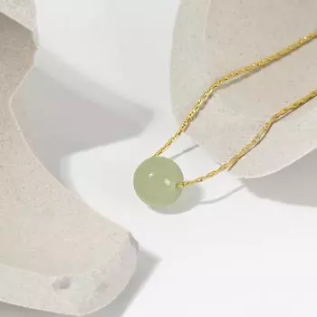 Три нефритовые бусины для переноса на ключицу, женский дизайн, чувство мира, удачи, три жизни, три жизни, ожерелье из нефрита Хотан