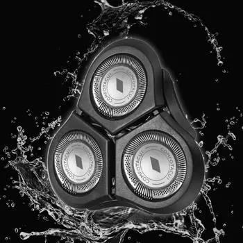 Три сменные головки FloatingBlades, сменные моющиеся головки для электробритвы Norelco RQ11 2D чёрный