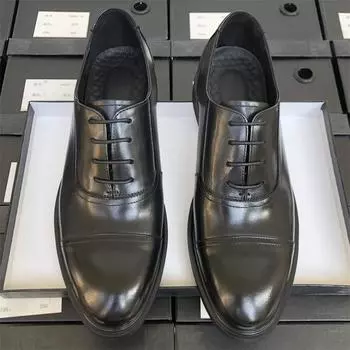 Три совместных кожаные туфли мужские деловые деловые кожаные повседневные британские дышащие мужские костюмы для работы жениха свадебные туфли 38 чёрный