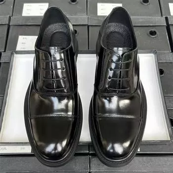Три совместных кожаные туфли мужские глянцевые деловые туфли оксфорды из натуральной кожи британский стиль свадебные туфли для жениха мужские кожаные туфли 38 чёрный