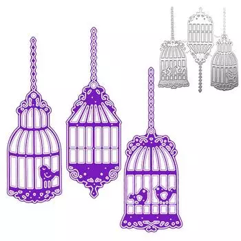 Три стиля дизайна клетки для птиц, металлический трафарет для резки DIY, альбом для скрапбукинга, фототиснение, бумажная карта, ремесленный декор серебряный