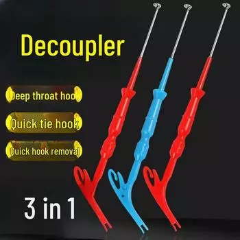 Три в одном: инструмент для извлечения рыболовных крючков и завязывания узлов Hook tying, knotting and unhooking three in one