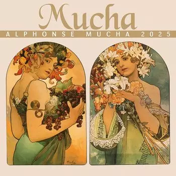 Tri-X Mucha 2025 calendar CL-473 6030cm wall hanging