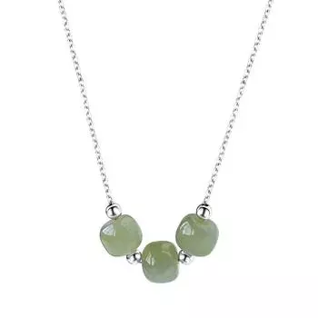 Три жизни и три поколения Хотан нефрит трансферная бусина ожерелье Женское меньшинство дизайн Sense