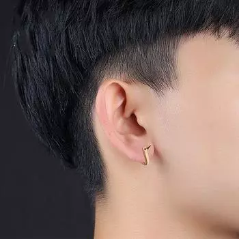 Triangle Fashion Jewelry Punk Earring Man Ear Stud Korean Style Ear Stud Titanium Steel Earring золотой