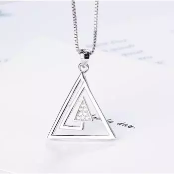 Треугольный геометрический кулон из стерлингового серебра S925 пробы, модные простые ювелирные изделия 925