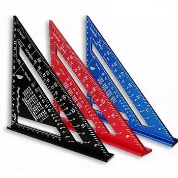 Triangle Ruler 7Inch Measurement Tool Aluminium Alloy Carpenter Tools Inch Metric Angle Ruler Speed Square Woodworking Tools